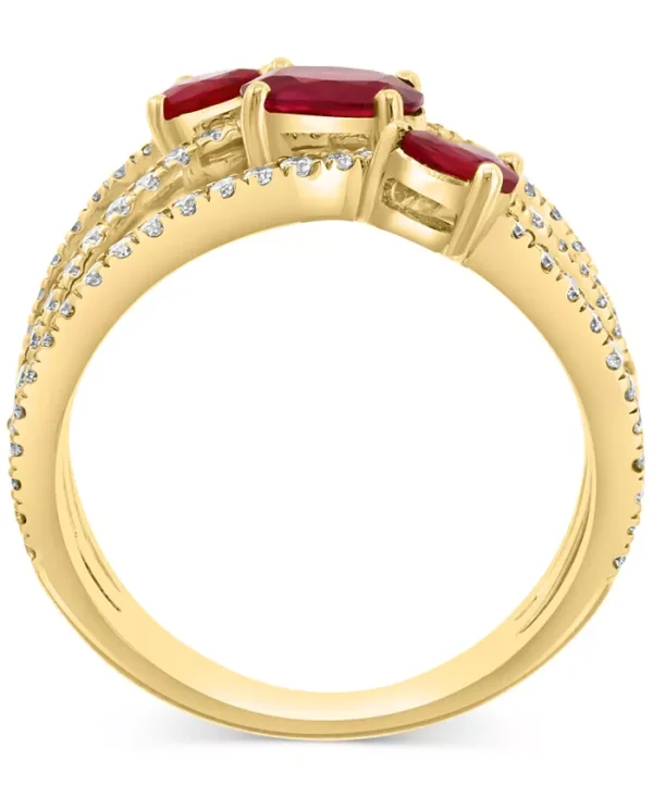 EFFY Ruby  & Diamond Open Crossover Statement Ring in 14k Gold - Image 2